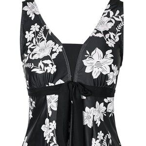 NEW! ECUPPER Plus Size Women's One Piece Shaping Body Swimdress with Boy Shorts